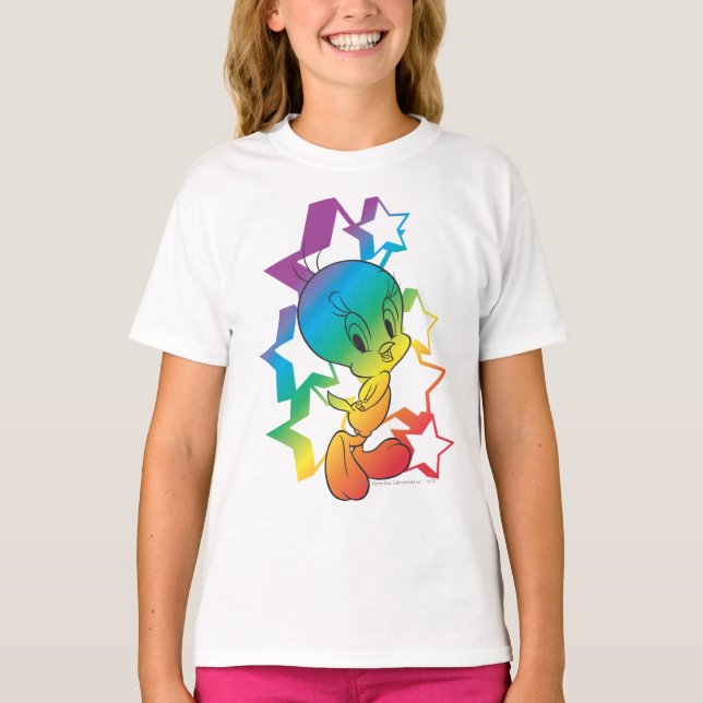 Tweety Rainbow Stars T-Shirt (Front)