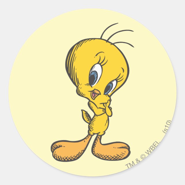 TWEETY™ Shy Classic Round Sticker (Front)