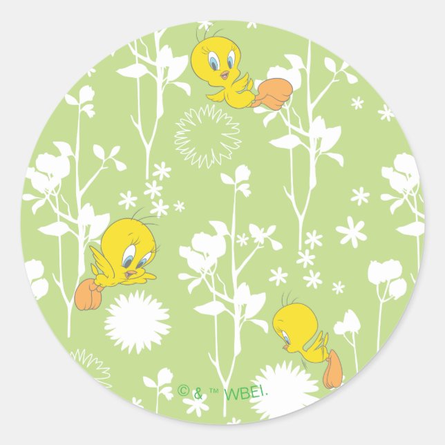 TWEETY™ Springtime Vibes Classic Round Sticker (Front)