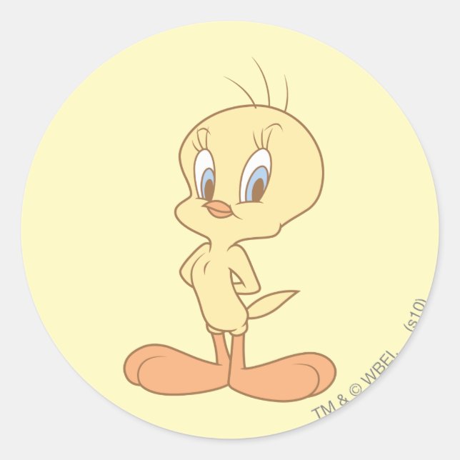 TWEETY™ Standing Up Straight Classic Round Sticker (Front)