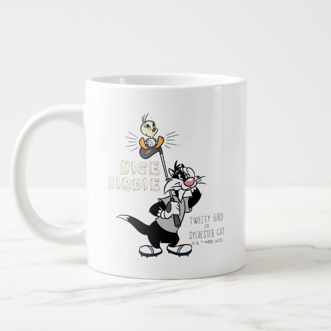TWEETY™ & SYLVESTER™ Golfing - Nice Birdie Large Coffee Mug (Left)