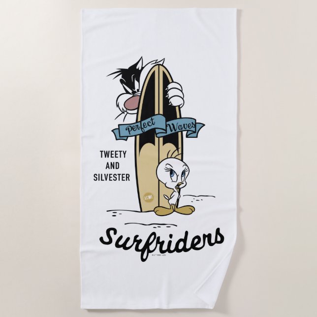 TWEETY™ & SYLVESTER™ Surfriders Beach Towel (Front)
