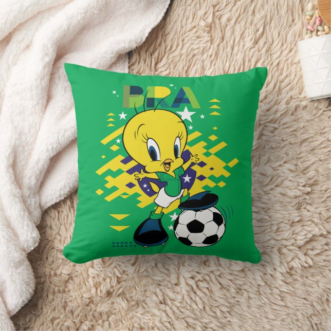 TWEETY™ Team Brazil Soccer Graphic Cushion (Blanket)