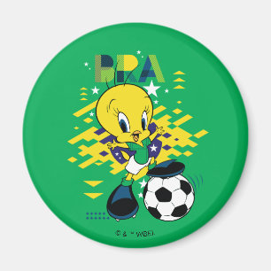 TWEETY™ Team Brazil Soccer Graphic Magnet