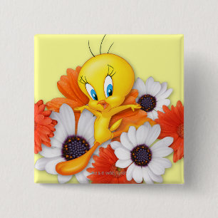 Tweety With Daisies 15 Cm Square Badge