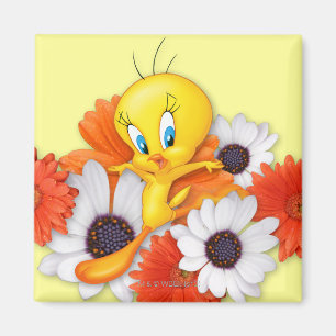 Tweety With Daisies Magnet