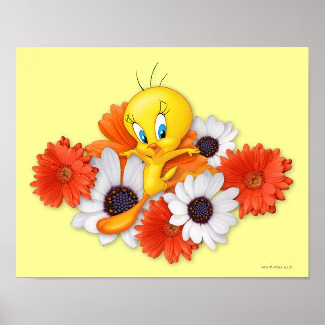 Tweety With Daisies Poster (Front)