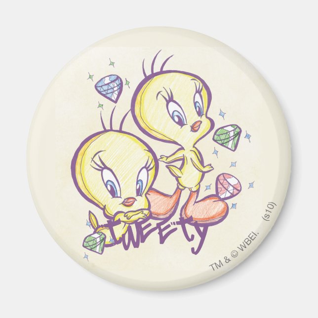 Tweety with Gems Magnet (Front)