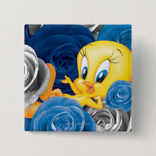 Tweety With Roses 15 Cm Square Badge