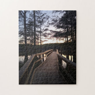 Tweilight Bridge in Cypress Forest Jigsaw Puzzle