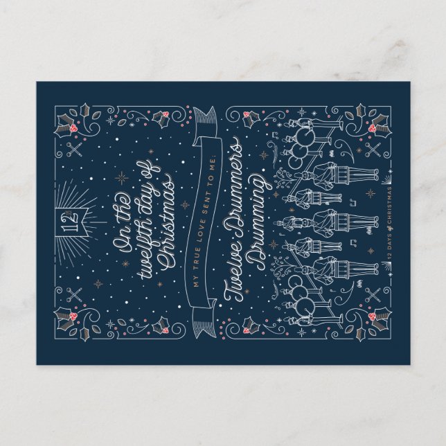 TWELFTH DAY OF CHRISTMAS / Christmas Postcard (Front)