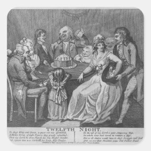 Twelfth Night, 1794 Square Sticker