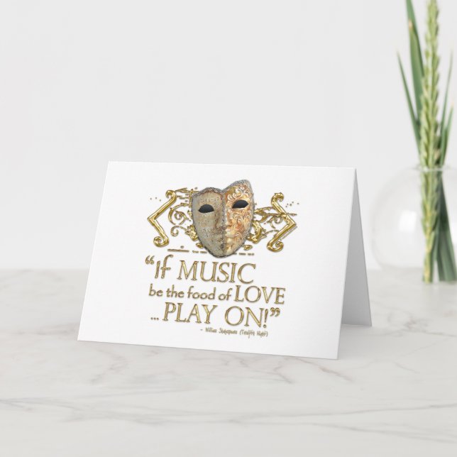 Twelfth Night Music Quote (Gold Version) Card (Front)