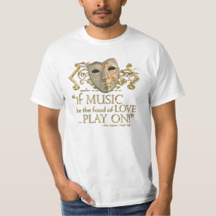Twelfth Night Music Quote (Gold Version) T-Shirt