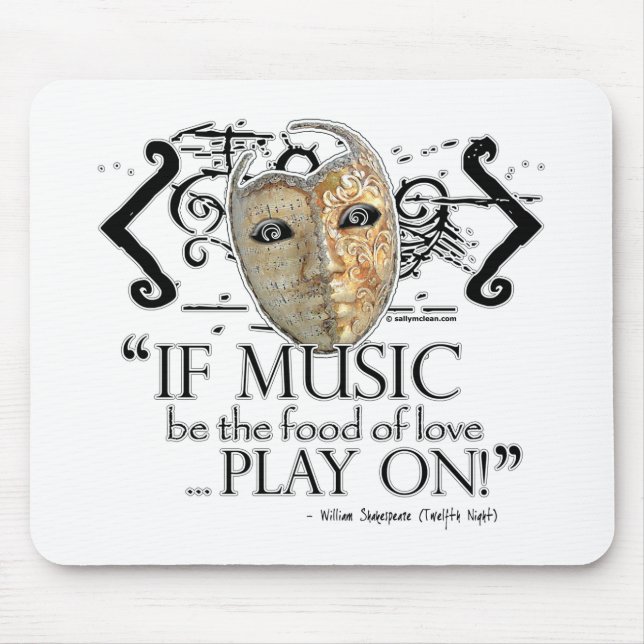 Twelfth Night Music Quote Mouse Mat (Front)