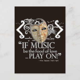 Twelfth Night Music Quote Postcard