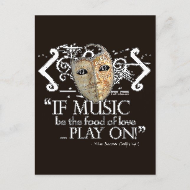 Twelfth Night Music Quote Postcard (Front)