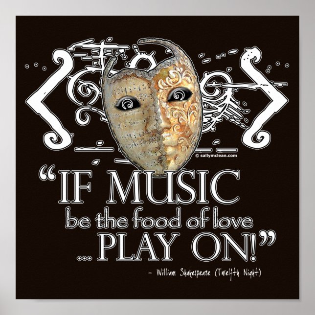Twelfth Night Music Quote Poster (Front)