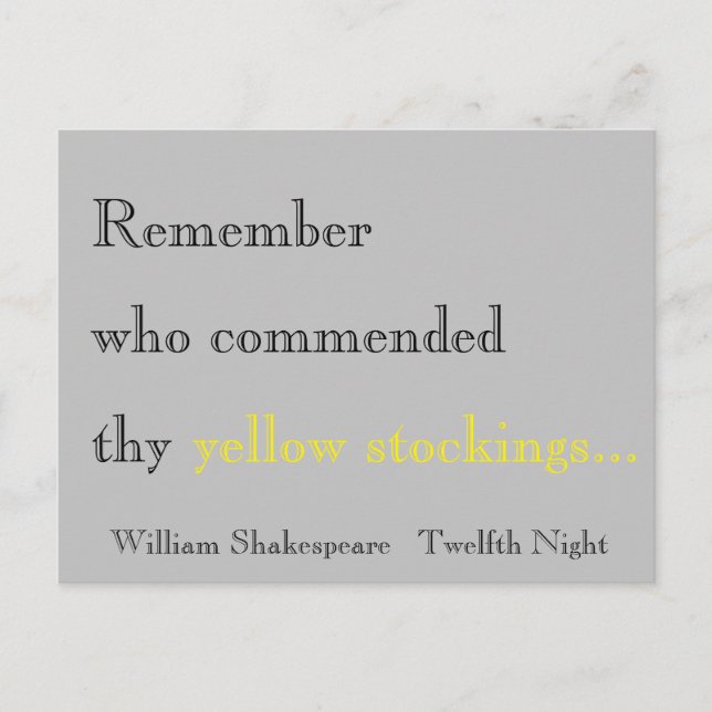 Twelfth Night Postcard (Front)