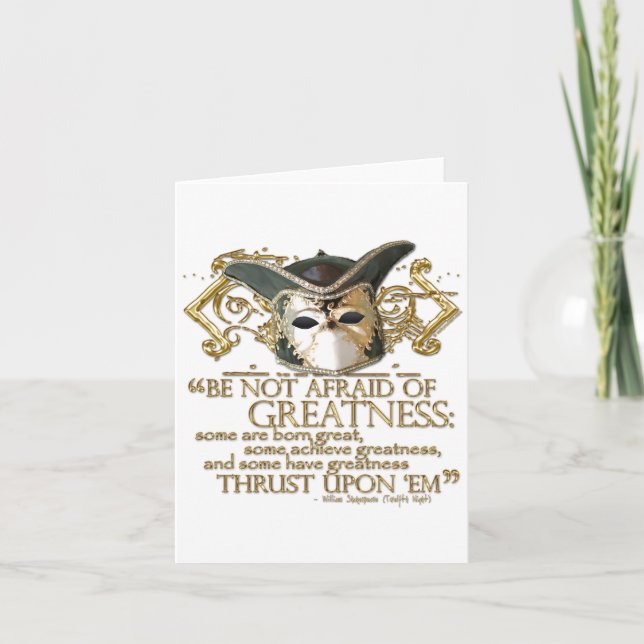 Twelfth Night Quote (Gold Version) Card (Front)