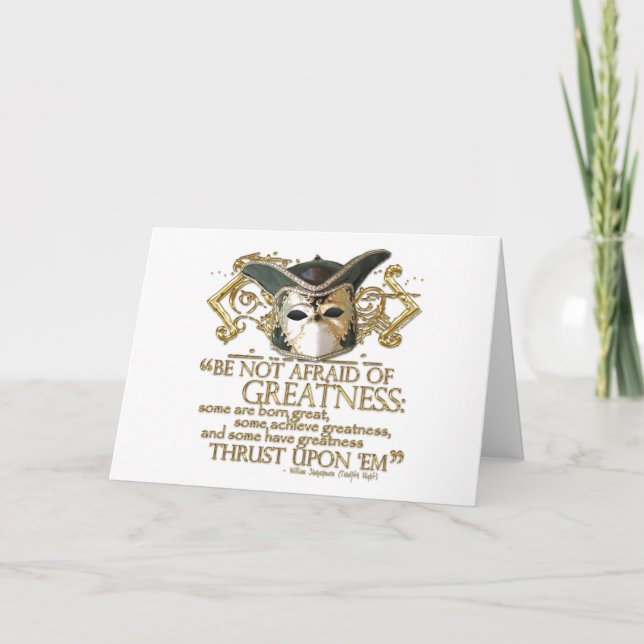Twelfth Night Quote (Gold Version) Card (Front)