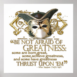 Twelfth Night Quote (Gold Version) Poster