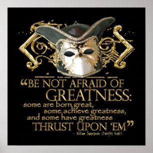 Twelfth Night Quote (Gold Version) Poster