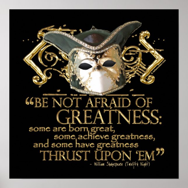 Twelfth Night Quote (Gold Version) Poster (Front)