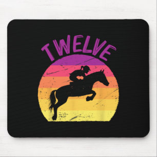 Twelve 12th Birthday Party Horse Rider Horseback R Mouse Mat