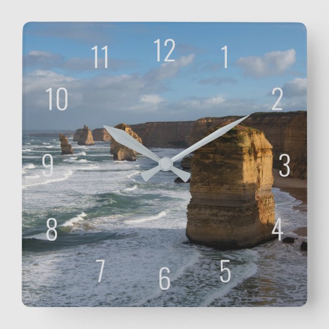 Twelve Apostles Great Ocean Road Trip Australia Square Wall Clock (Front)