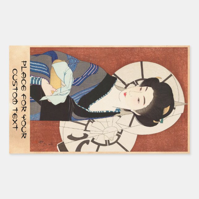 Twelve Aspects of Women, After The Bath Kotondo Rectangular Sticker (Front)