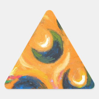 Twelve Black Crescents in the Orange Sky Triangle Sticker