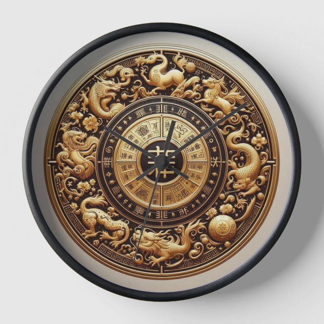 Twelve Branches Of Earth ~ Chinese Zodiac  Clock (Front)
