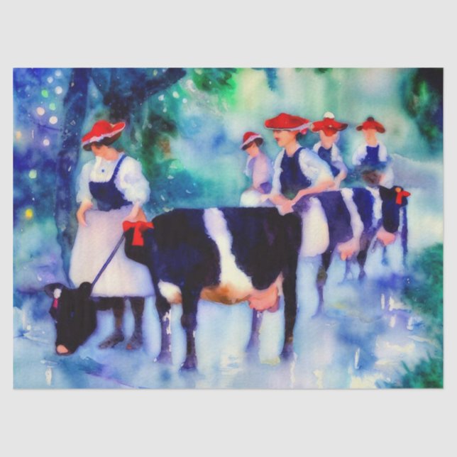 Twelve Days of Christmas: Maids A-Milking (A), Tissue Paper (Front)