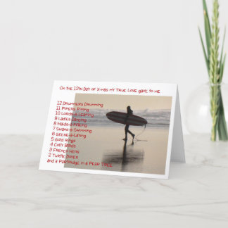 Twelve Days of Christmas on the Beach Holiday Card
