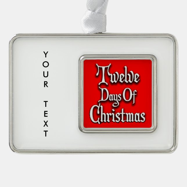 Twelve Days of Christmas Silver Plated Framed Ornament (Front)