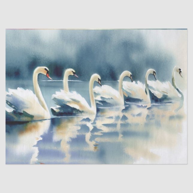 Twelve Days of Christmas: Swans A-Swimming (B), Tissue Paper (Front)