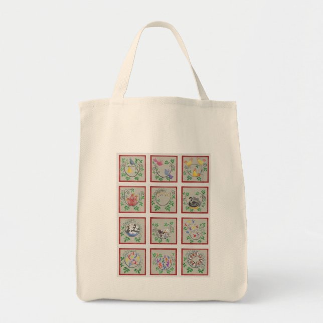 Twelve Days of Christmas Tote Bags (Front)