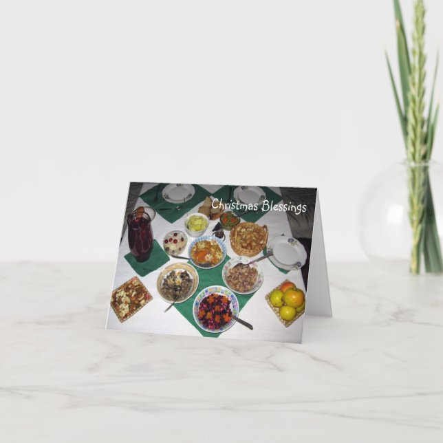 Twelve Dishes and Christmas Blessings For You card (Front)