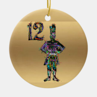 Twelve drummers drumming gold Christmas Decoration