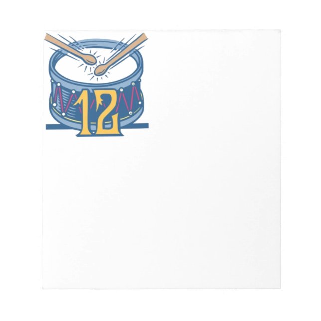 Twelve Drummers Drumming Notepad (Front)