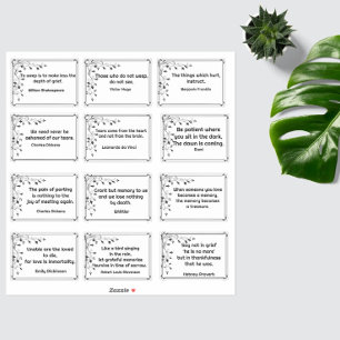 Twelve Grief Quotes Botanical Corner Frame Drawing