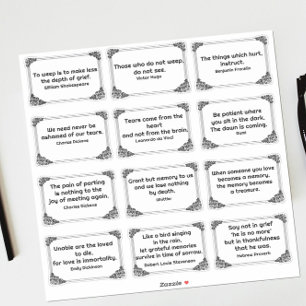 Twelve Grief Quotes in Rose Corner Frame Drawing