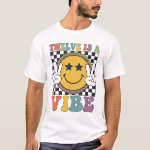 Twelve Is A 12th Birthday Groovy Happy 12 Years Ol T-Shirt