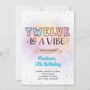 Twelve is a Vibe birthday invitation