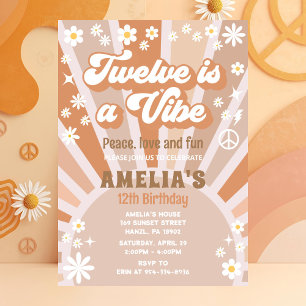Twelve is a vibe birthday invitation