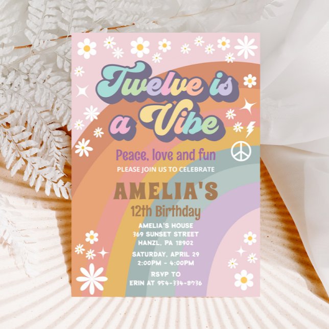 Twelve is a vibe birthday invitation (Creator Uploaded)