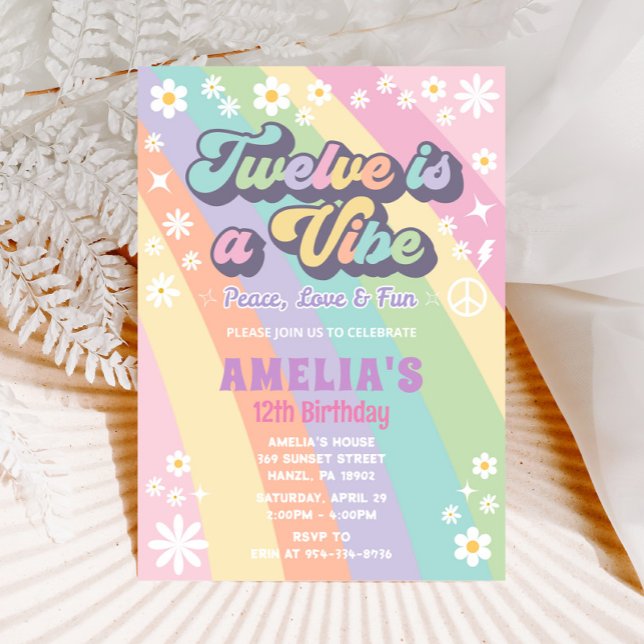Twelve is a vibe birthday invitation (Creator Uploaded)