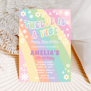 Twelve is a vibe birthday invitation