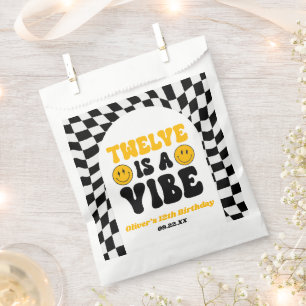 Twelve Is A Vibe Retro 12th Birthday Party Favour Bags